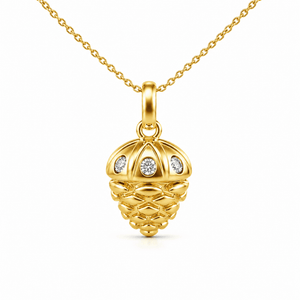 Charm - Hazelnut Pendant Lab Moissanite 14K Gold
