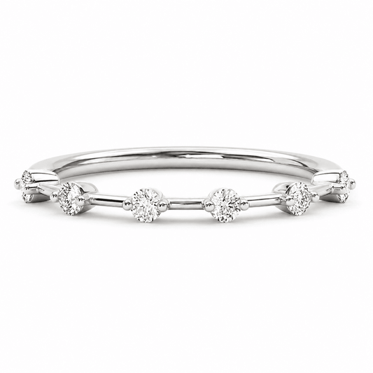 Alana - Half Eternity Wedding Band – 6 Round Cut Diamonds