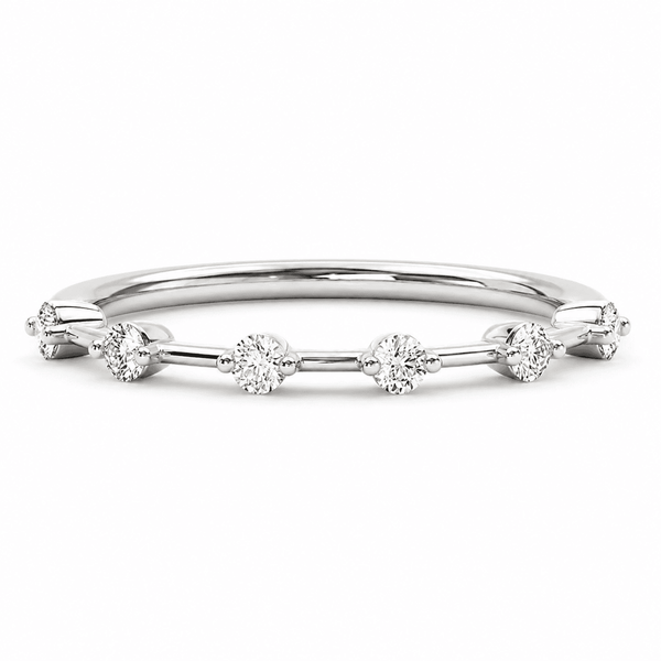 Alana - Half Eternity Wedding Band – 6 Round Cut Diamonds