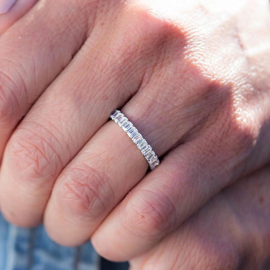 2 Carat Emerald Eternity Anniversary Band Nura Lab