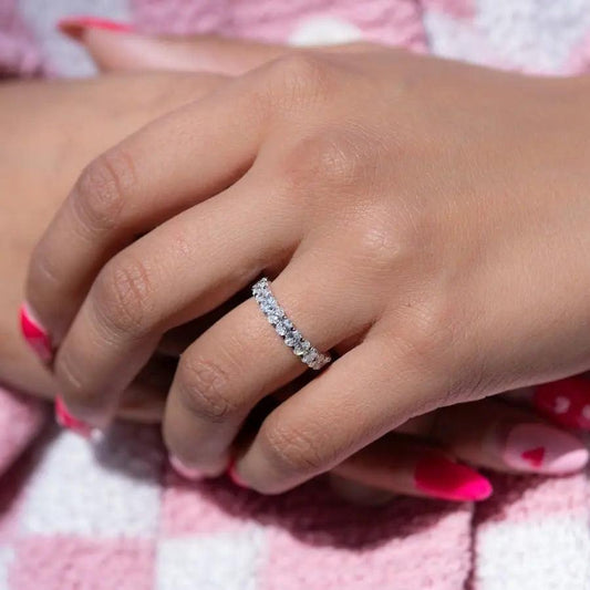 2 Carat Oval Eternity Anniversary Band Nura Lab