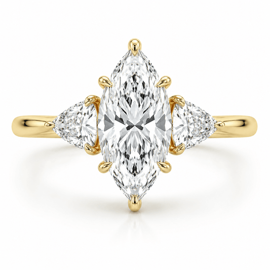 Lila - Marquise Three Stone Lab Grown Diamond Engagement Ring