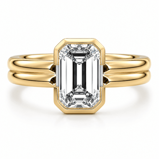 Paola - Solitaire Emerald Lab Grown Diamond Engagement Ring