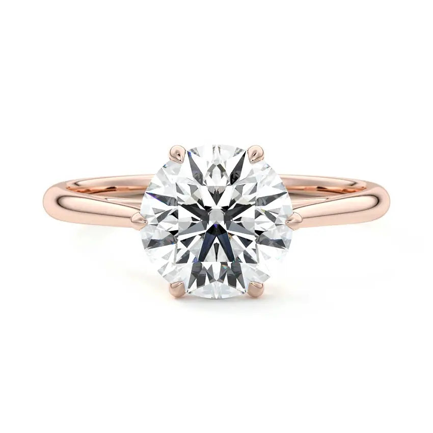 Rose Gold - Luana Tapered Solitaire Diamond Engagement Ring Novita Australia
