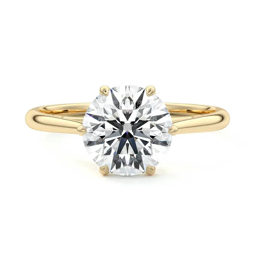 Yellow Gold - Luana Tapered Solitaire Diamond Engagement Ring Novita Australia