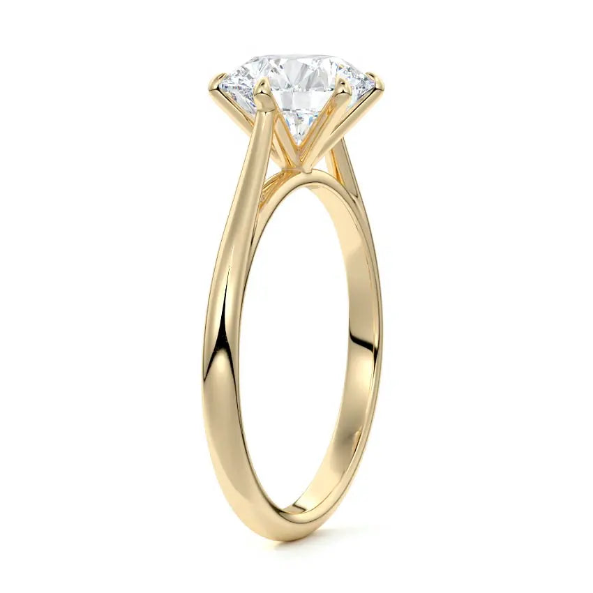 Yellow Gold - Luana Tapered Solitaire Diamond Engagement Ring Novita Australia