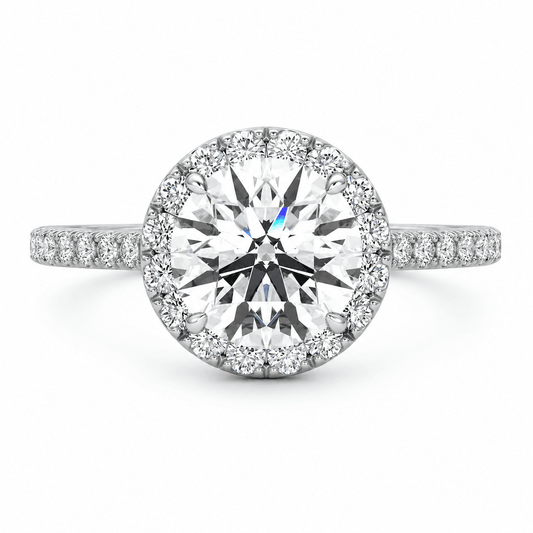 Beth - Round Halo Lab Grown Diamond Engagement Ring
