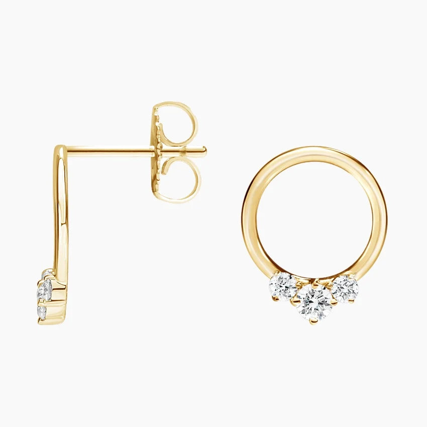 Celestia Circle Moissanite Trio Earrings by Nura Lab