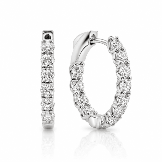2.5 CT 15mm Huggie Earrings