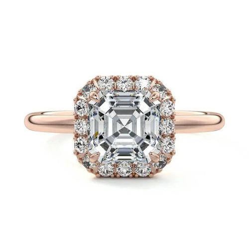 Celestial - Asscher Halo Lab Grown Diamond Engagement Ring Raphana Jewellery