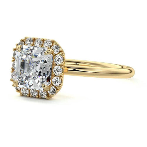 Celestial - Asscher Halo Lab Grown Diamond Engagement Ring Raphana Jewellery