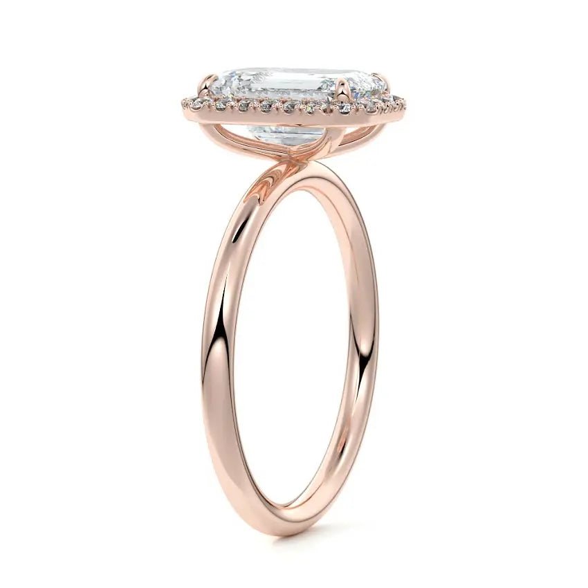 18K gold halo engagement ring with round brilliant cut - Cullen Auckland