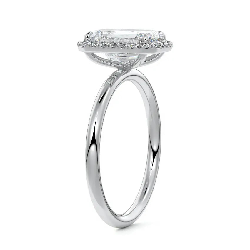 18K gold halo engagement ring with round brilliant cut - Cullen Auckland