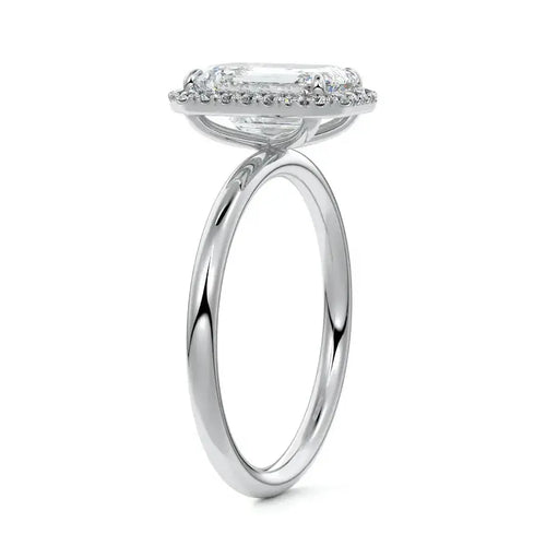 18K gold halo engagement ring with round brilliant cut - Cullen Auckland