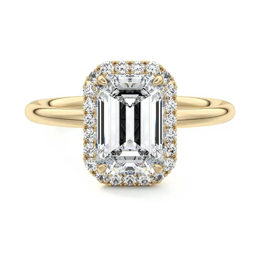 18K gold halo engagement ring with round brilliant cut - Cullen Auckland