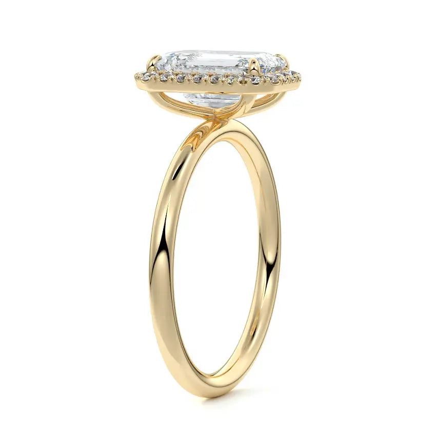 Tara - Emerald Halo Engagement Ring