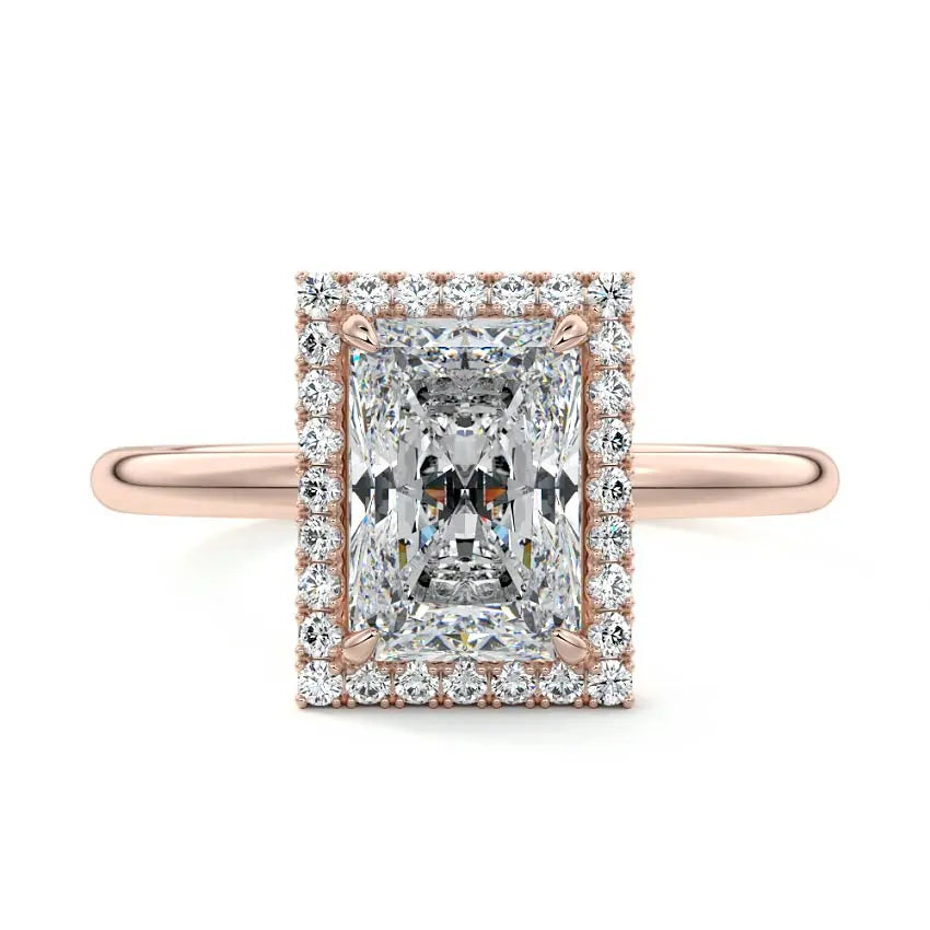 Anne - Radiant Halo Engagement Ring