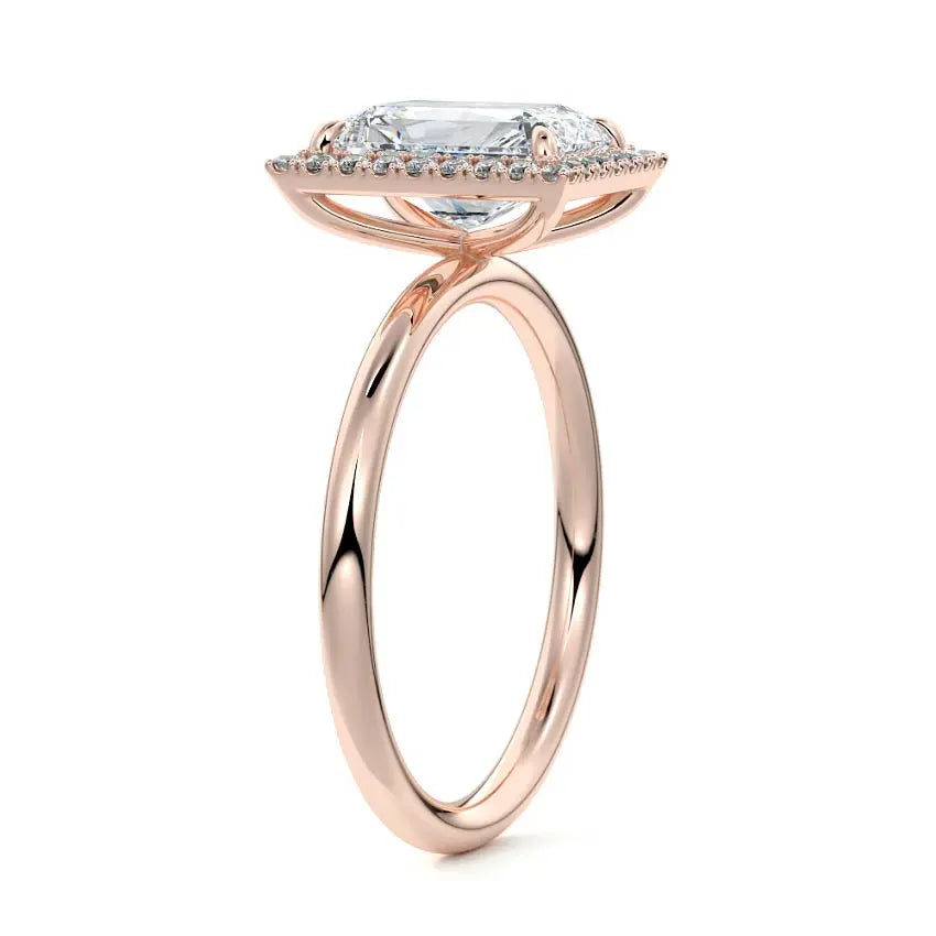 Anne - Radiant Halo Engagement Ring
