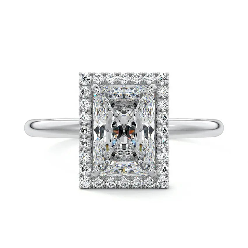 Anne - Radiant Halo Engagement Ring