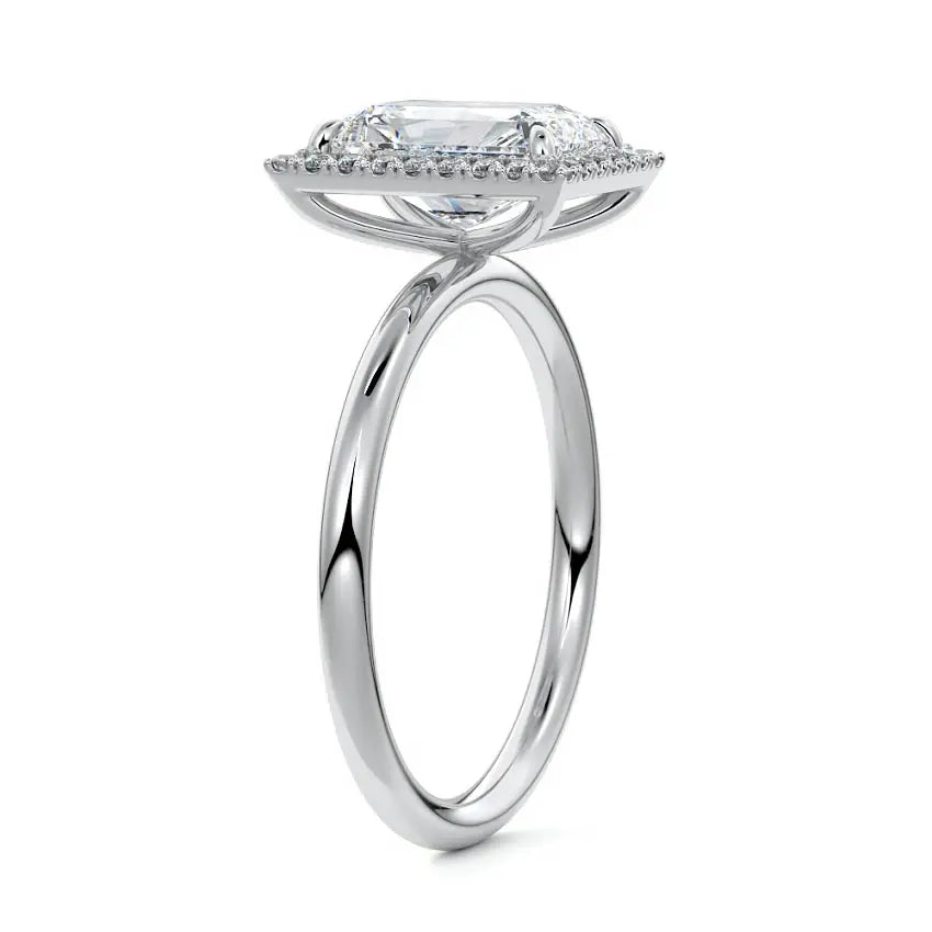 Anne - Radiant Halo Engagement Ring