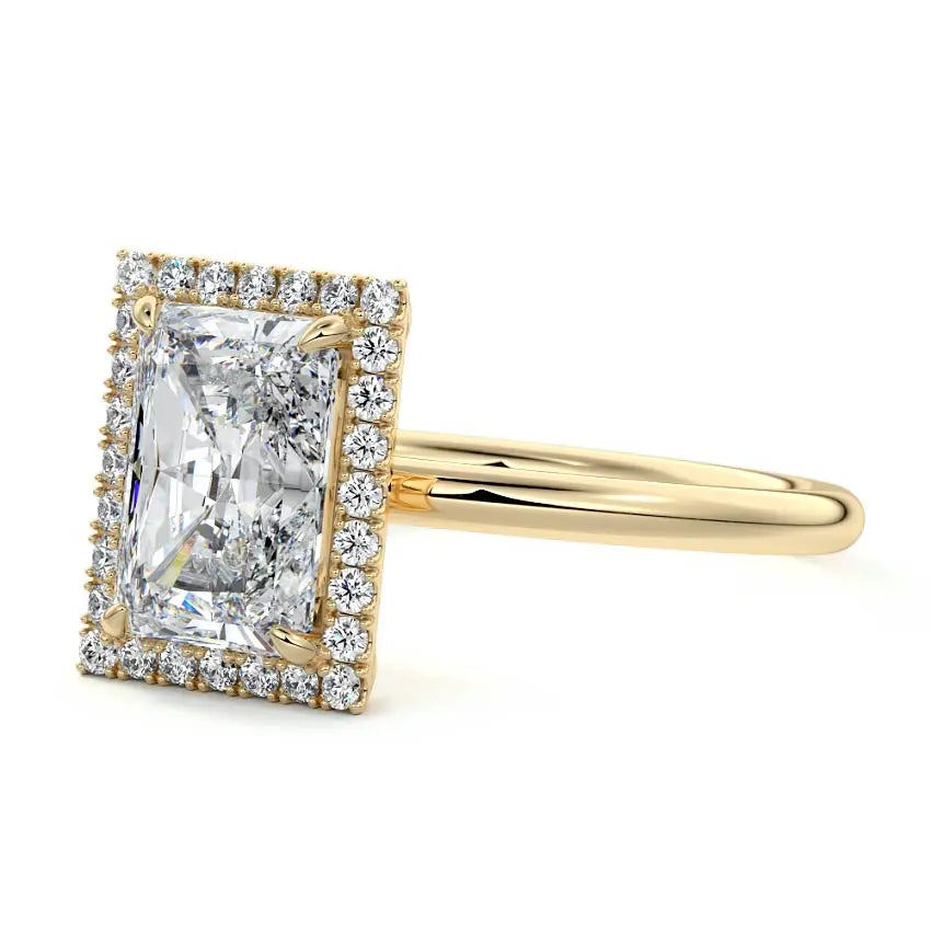 Anne - Radiant Halo Engagement Ring