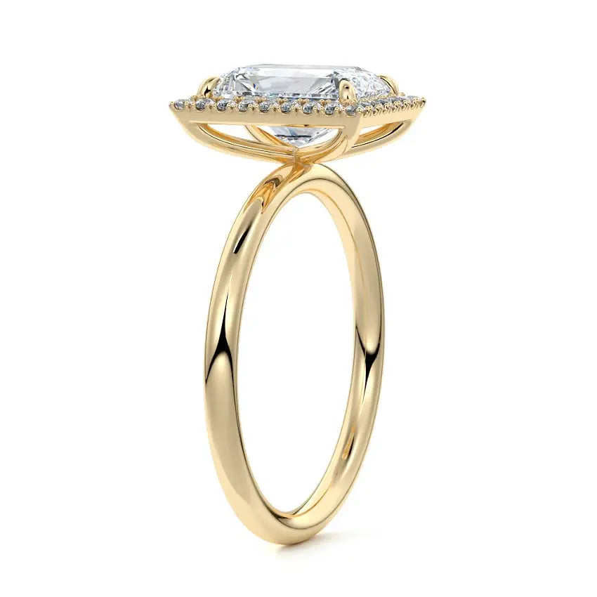 Anne - Radiant Halo Engagement Ring