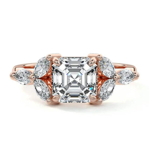 Veronica - Vintage Asscher Lab Grown Diamond Engagement Ring Raphana Jewellery