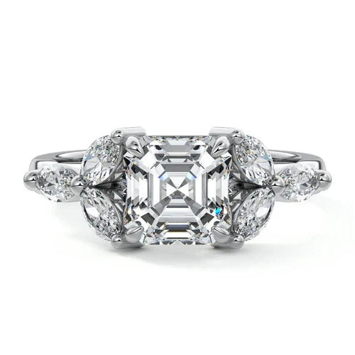 Veronica - Vintage Asscher Lab Grown Diamond Engagement Ring Raphana Jewellery