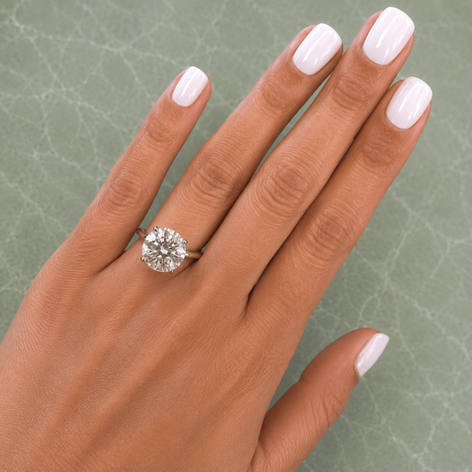 5 Carat Round Cut Solitaire Engagement Ring - Lab Grown Diamond in Platinum