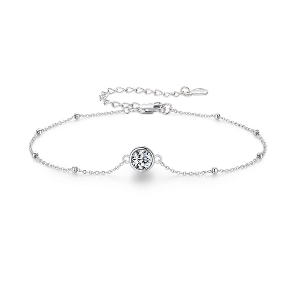 Round Bezel Moissanite Bracelet