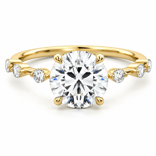 Isla - Round Side Stone Lab Grown Diamond Engagement Ring