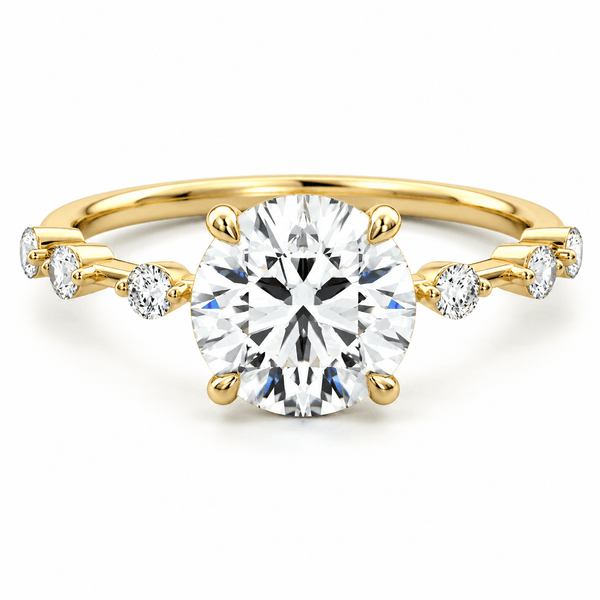 Isla - Round Side Stone Lab Grown Diamond Engagement Ring