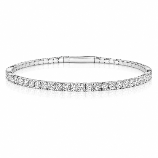 2.50 Carat Flex Bangle Bracelet 14K White Gold