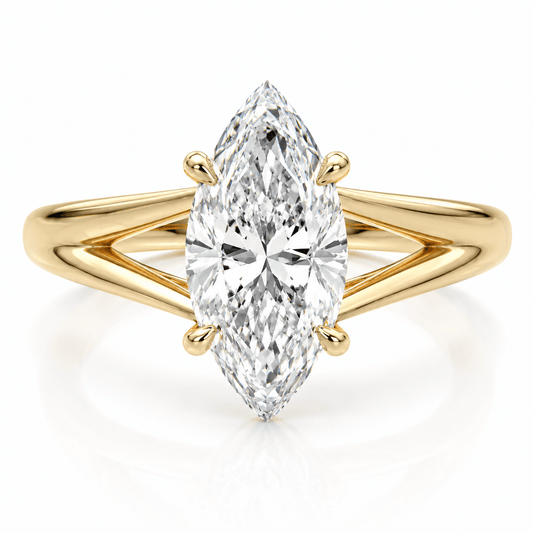 Sia - Marquise Solitaire Split Shank Engagement Ring