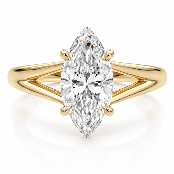 Sia - Marquise Solitaire Split Shank Lab Grown Diamond Engagement Ring