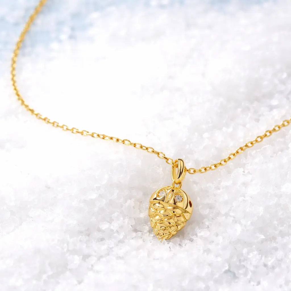 Charm - Hazelnut Pendant Lab Moissanite 14K Gold Nura Lab