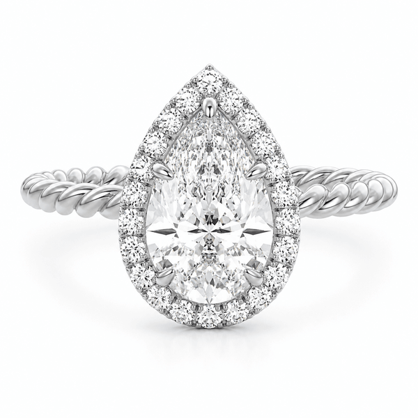 Giane - Pear Halo Lab Grown Diamond Engagement Ring