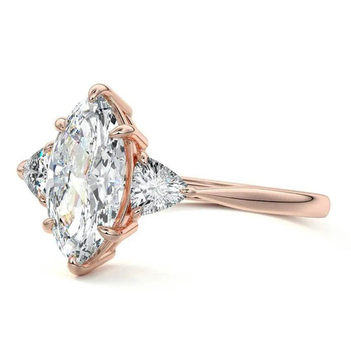 Lila - Marquise Three Stone Lab Grown Diamond Engagement Ring Raphana Jewellery