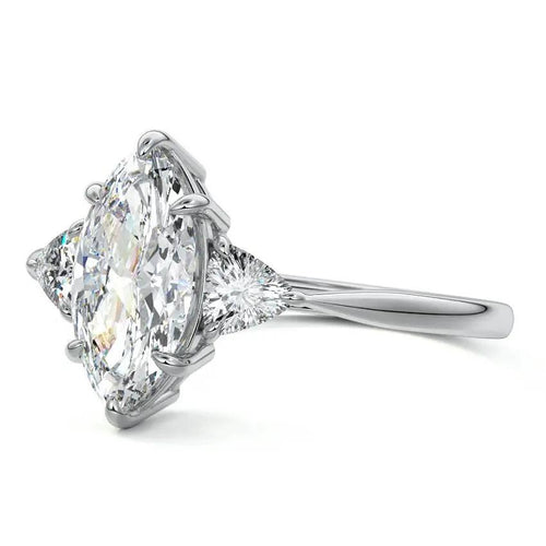 Lila - Marquise Three Stone Lab Grown Diamond Engagement Ring Raphana Jewellery