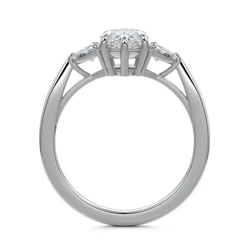 Lila - Marquise Three Stone Lab Grown Diamond Engagement Ring Raphana Jewellery