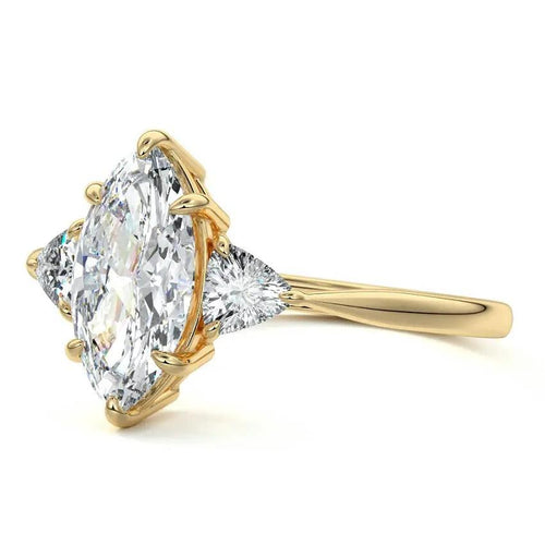 Lila - Marquise Three Stone Lab Grown Diamond Engagement Ring Raphana Jewellery