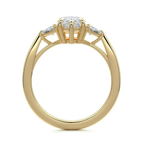 Lila - Marquise Three Stone Lab Grown Diamond Engagement Ring Raphana Jewellery
