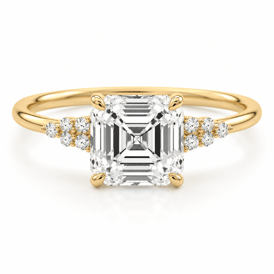 Liana - One of a Kind Asscher Lab Grown Diamond Engagement Ring