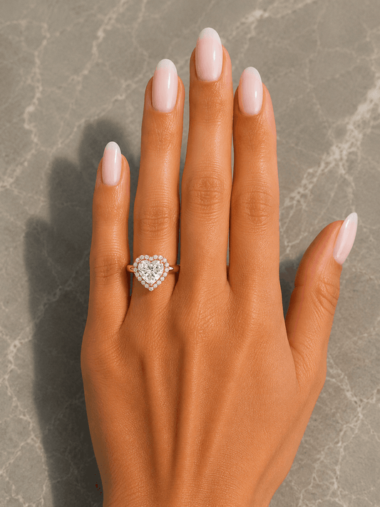 Amelia - Heart Shape Halo Lab Grown Diamond Engagement Ring