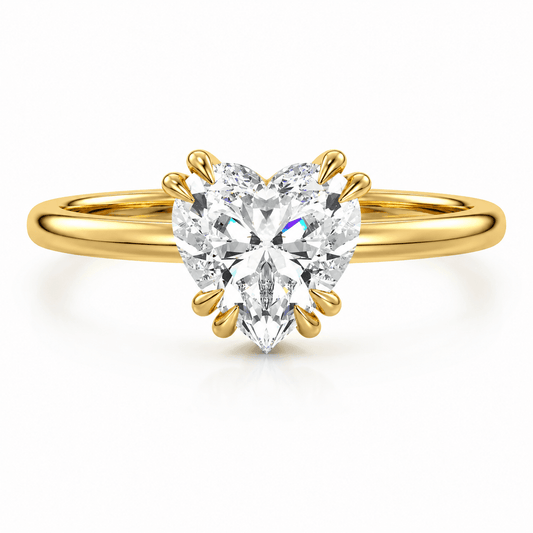 Lotus - Heart Shape Solitaire Lab Grown Diamond Engagement Ring