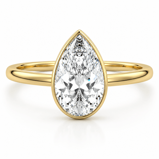 Katlyn - Pear Bezel Lab Grown Diamond Engagement Ring