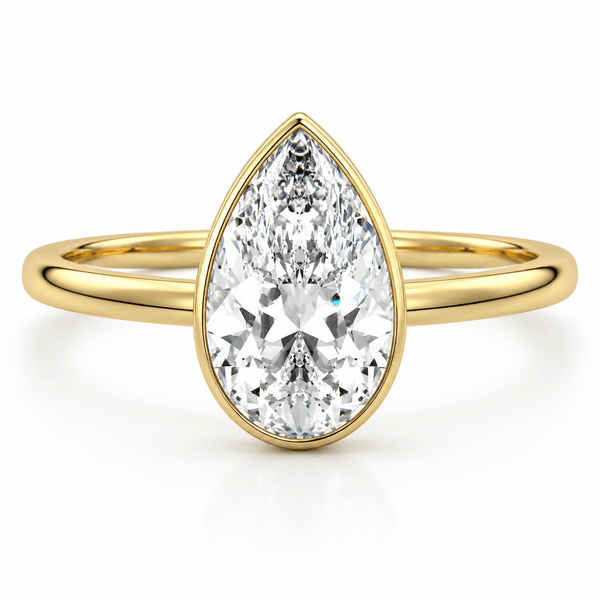 Katlyn - Pear Bezel Lab Grown Diamond Engagement Ring