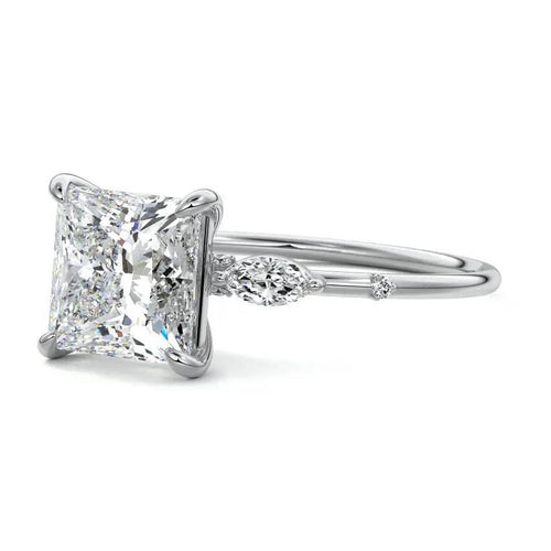 Nikki - Princess Side Stone Lab Grown Diamond Engagement Ring Raphana Jewellery