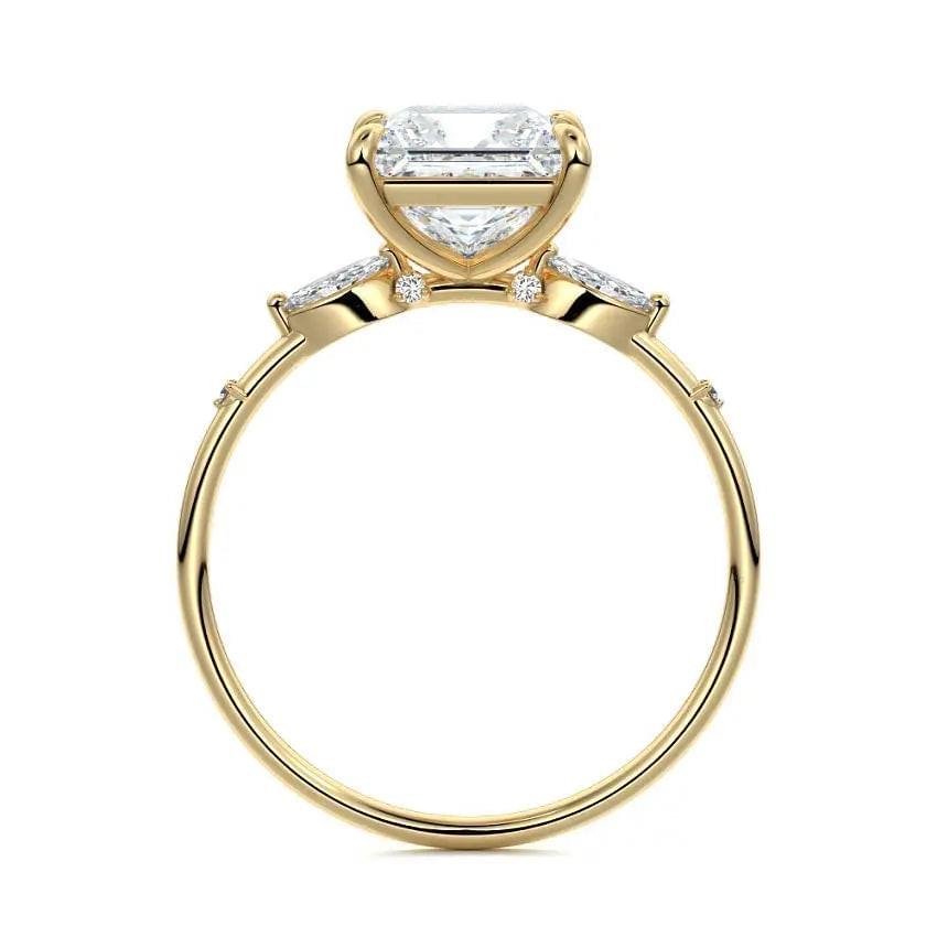 Nikki - Princess Side Stone Lab Grown Diamond Engagement Ring - image 4