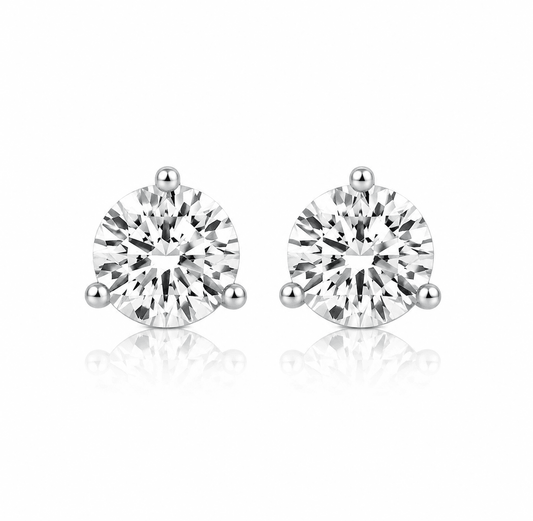 Martini - 3-Prong Lab-Grown Diamond Stud Earrings
